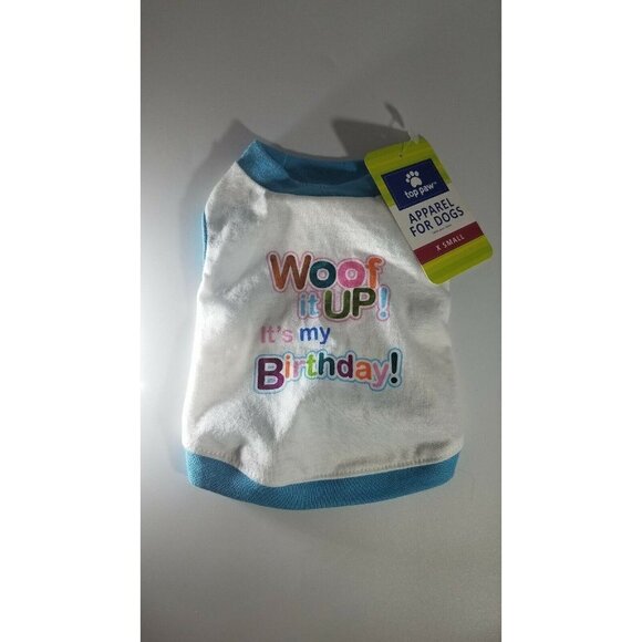 Pet Dog  Birthday Tshirt Size Xs Blue & White - Picture 1 of 1